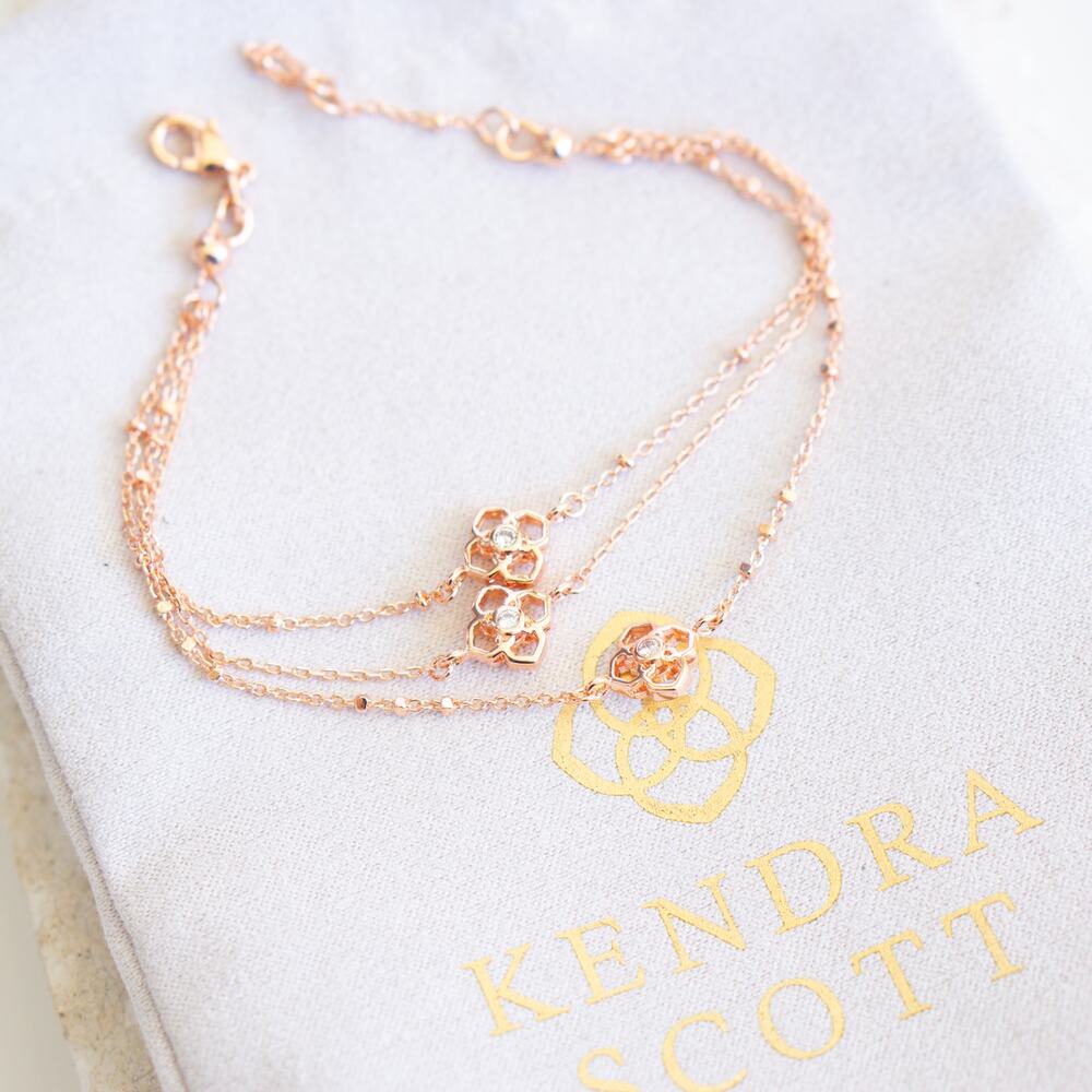 Kendra Scott Rue Multi Strand Bracelet In Rose Gold - Picture 4 of 4